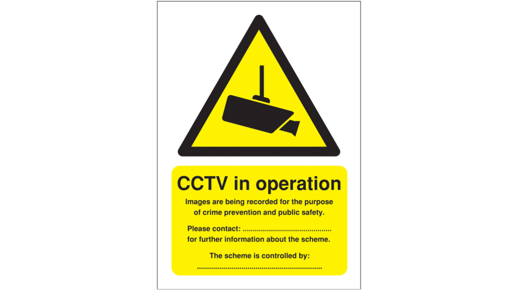 RS PRO CCTV-Schild Englisch, CCTV Sign, 420 mm x 297mm Schild Polypropylen