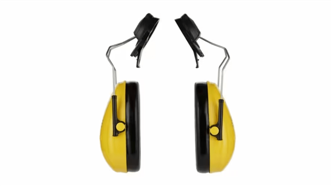 3M PELTOR Optime Ear Shells with Helmet Attachment, 26dB, Black, Yellow