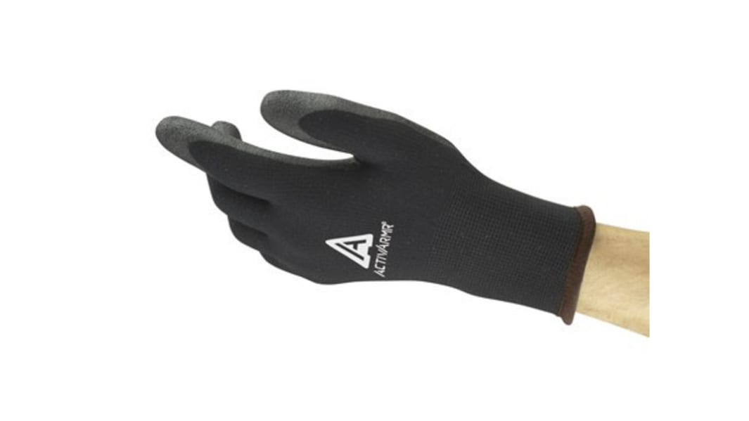 Ansell ActivArmr Arbeitshandschuhe Größe 9 Acryl Schwarz 1Paar