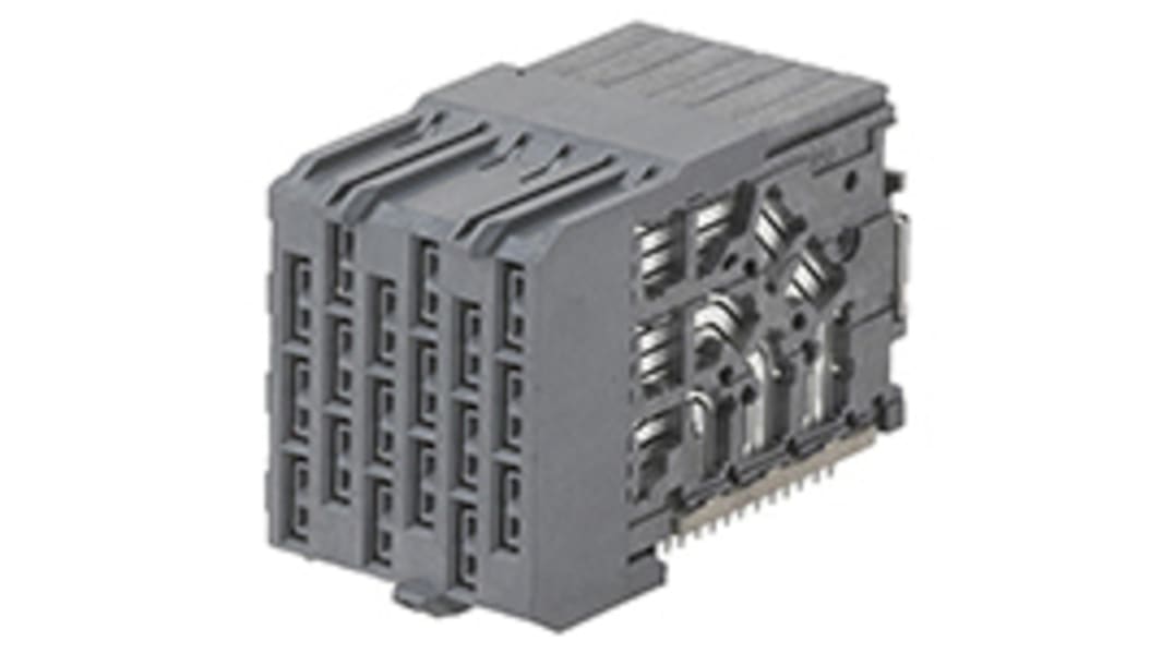 Connettore backplane Molex Femmina, 36 vie, 6 file, passo 2.35mm, a , Foro passante
