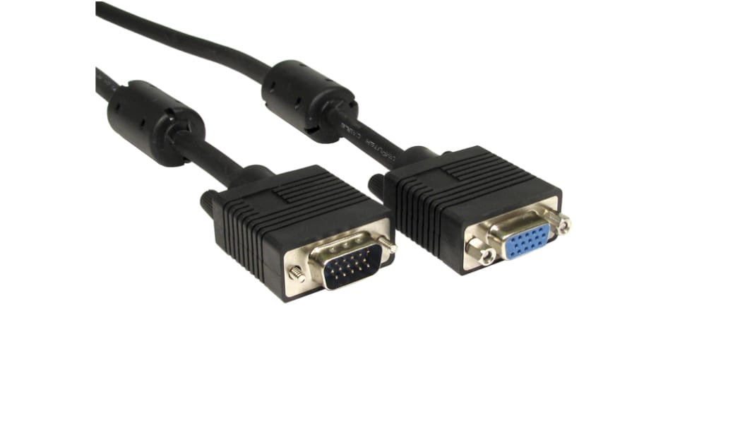 Cavo VGA RS PRO VGA Maschio/VGA Femmina, lungh. 3m, col. Nero