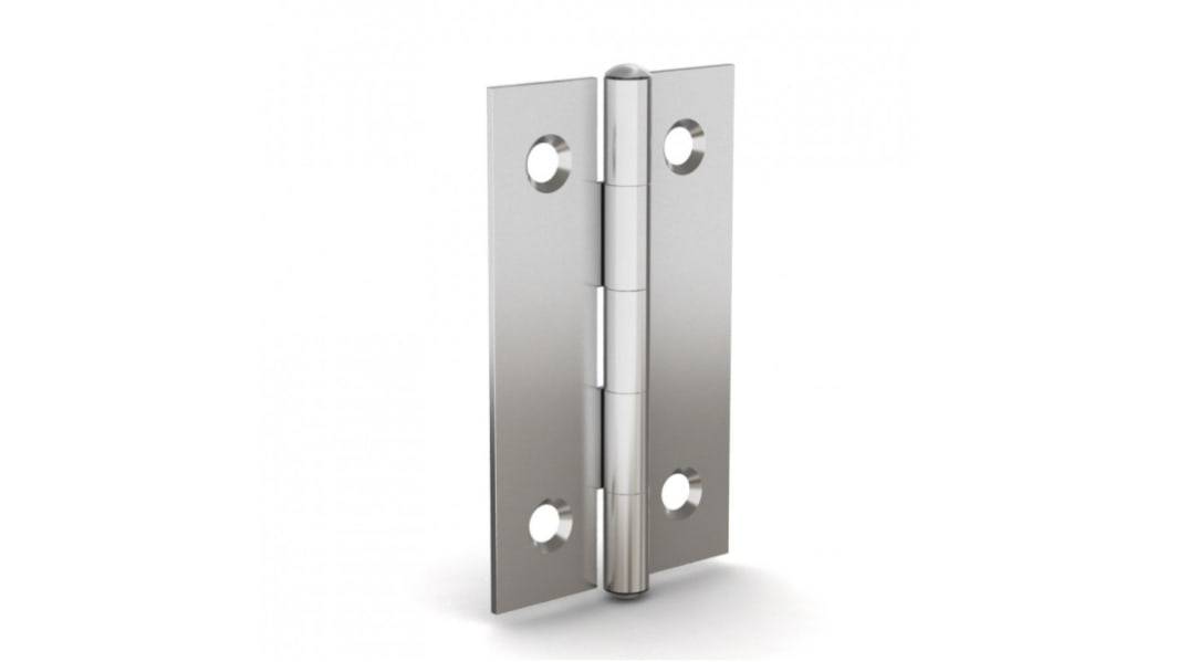 Pinet Stainless Steel Butt Hinge, Rivet Fixing, 50mm x 30mm x 1mm