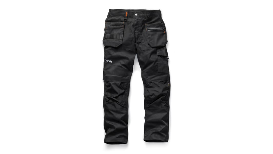 Scruffs Trade Flex Herren Arbeitshose , Baumwolle, Polyester Schwarz Leichte Ausführung / 34Zoll x 30Zoll