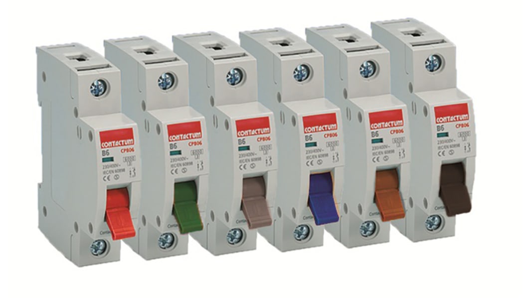 Contactum MCB Leitungsschutzschalter Typ B, Pol 1 40A 250V, Abschaltvermögen 6 kA DIN-Schienen-Montage