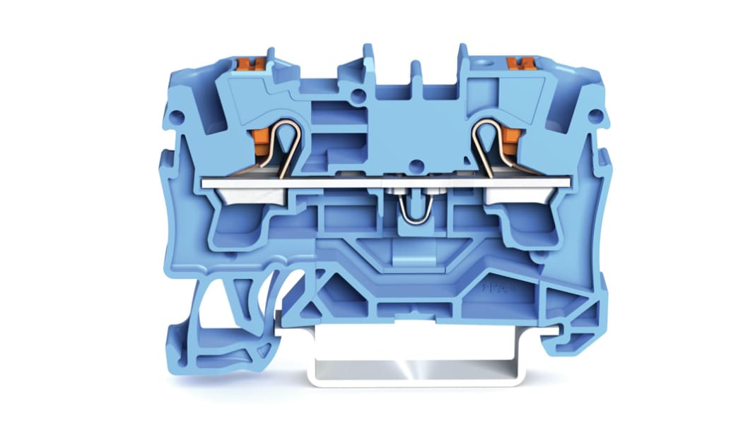 WAGO 2204-1204 TOPJOB S, 2204 Series Blue, 4mm², Single-Level, Push-In Cage Clamp Termination, ATEX, IECEx
