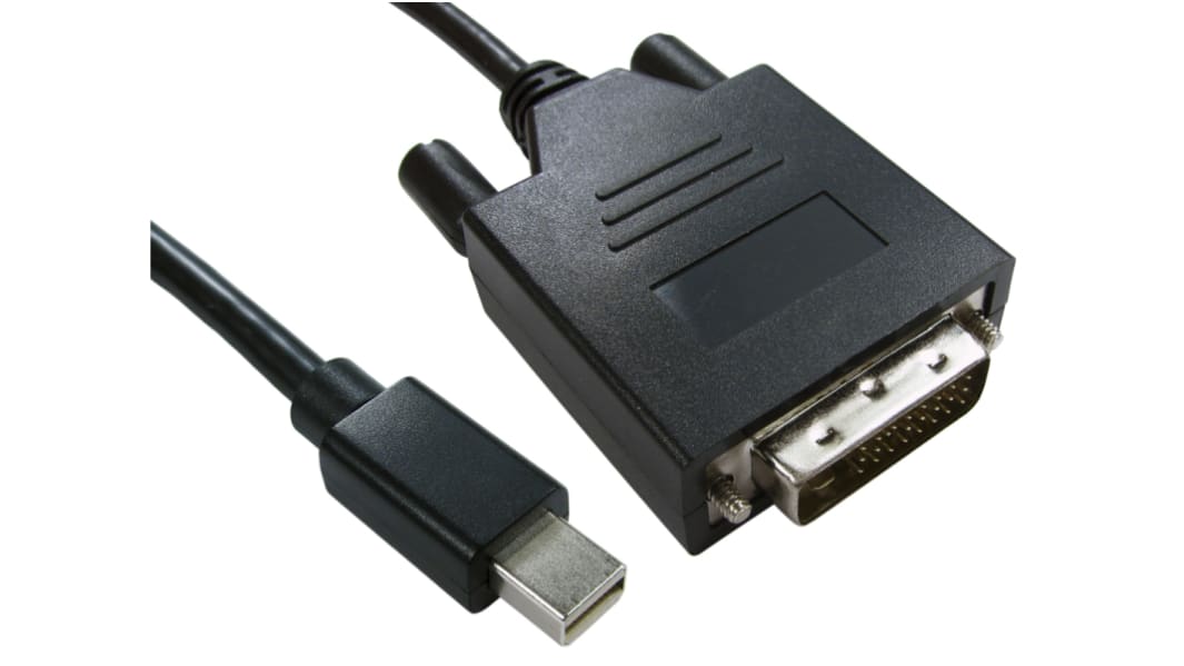 RS PRO Male Mini DisplayPort to Male DVI-D Dual Link, PVC Cable, 4K, 1m