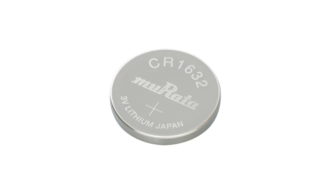Pile bouton CR1632 Murata, 3V, 16mm