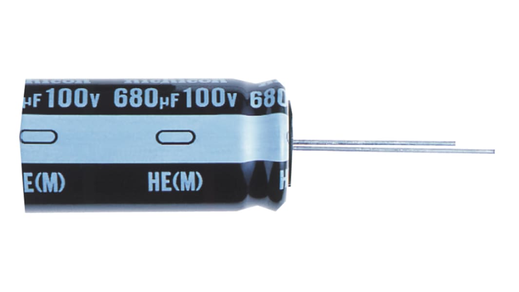 Nichicon HE, THT Aluminium-Elektrolyt Kondensator 100μF ±20% / 50V dc, Ø 8mm x 11.5mm, bis 105°C