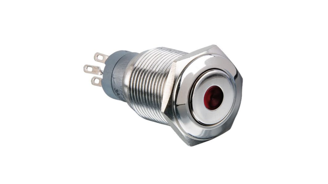 Arcolectric (Bulgin) Ltd Illuminated Push Button Switch, Momentary, Panel Mount, 16.2mm Cutout, DPDT, Green LED, 250V
