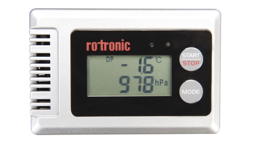 Registrador de datos Rotronic Instruments BL-1D, para Presión barométrica, humedad y punto de condensación, con alarma,
