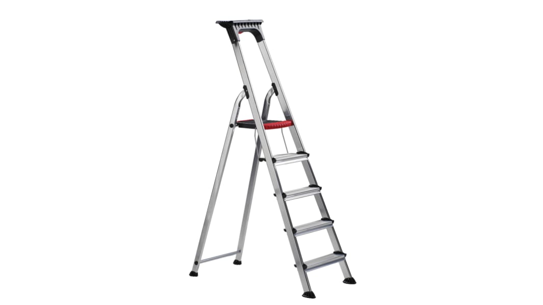 RS PRO Aluminium 5 steps Step Ladder, 1.041m platform height, 1.677m open length