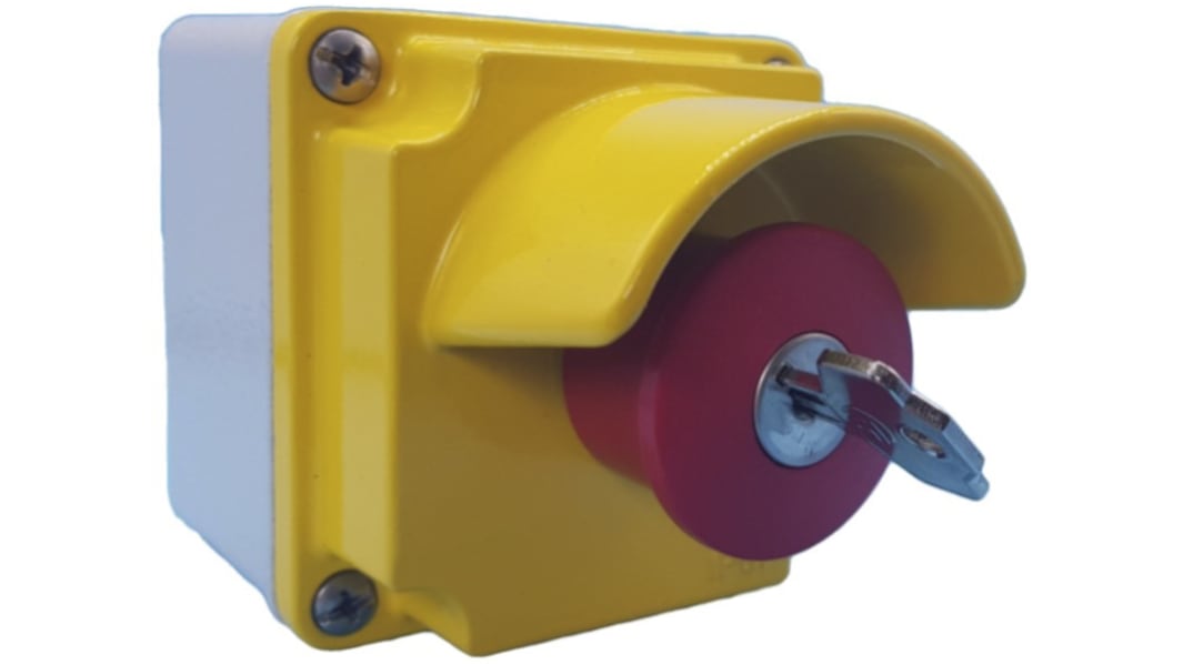 Lovato LPZM NOT-AUS-Schalter, SMD, 1 Öffner, Rot, Gelb, 108mm, x 80mm, x 80mm, Schlüsselentriegelung