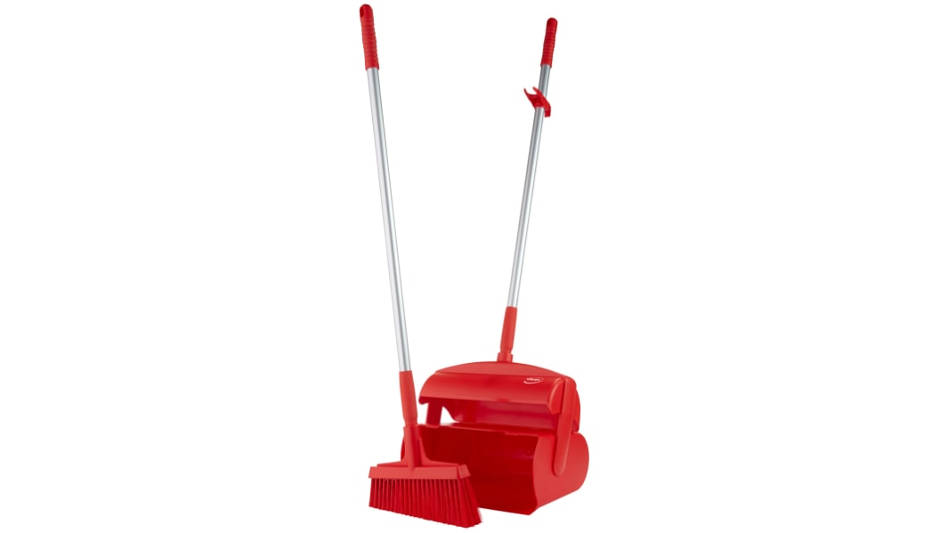 Pelle et brosse avec brosse PET Rouge Vikan