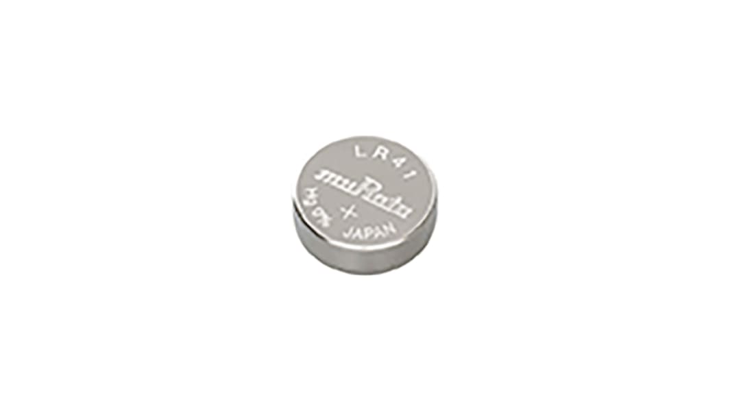 Murata コイン電池, アルカリ、二酸化マンガン, 1.5V 97384004 LR41/8MR1WW