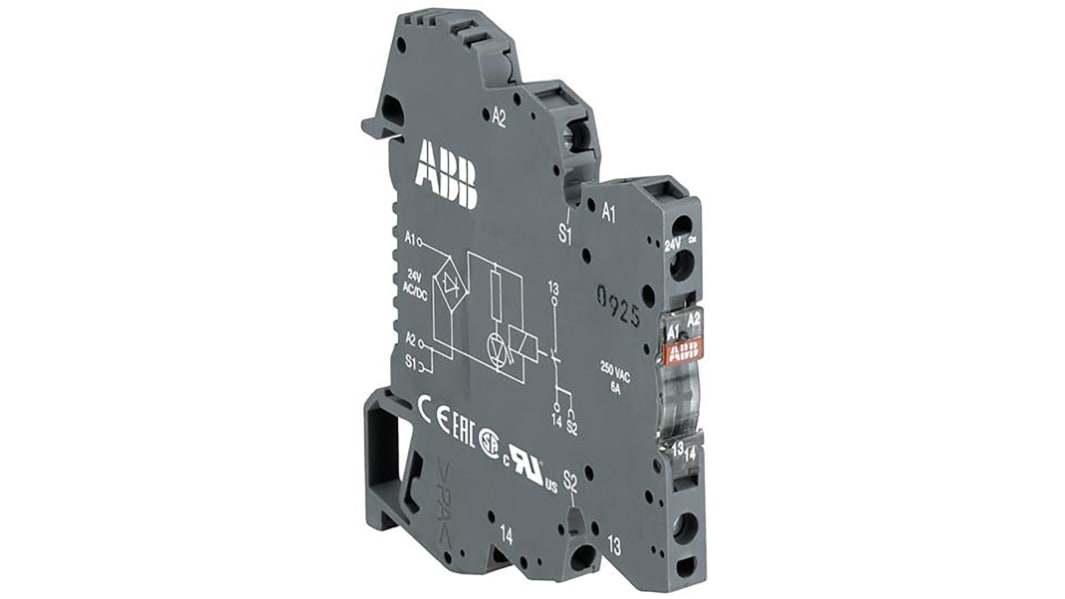 ABB CR-P Series Interface Relay, PCB Mount, 24V dc Coil, SPDT, 6A Load