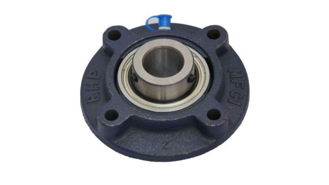 Cuscinetto flangiato NSK-RHP, 4 fori di montaggio da 10mm, Ø int 45mm x 155.6mm x 51.6mm, in Ghisa