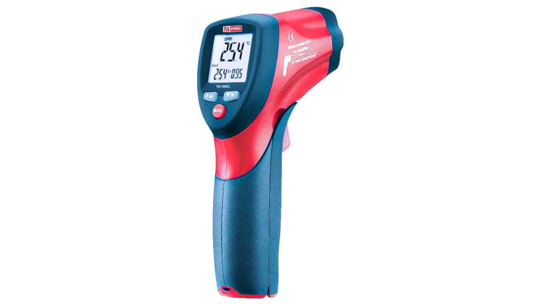 RS PRO 8861 Infrared Thermometer, -50°C Min, +550°C Max, ±1 % Accuracy, °C and °F Measurements