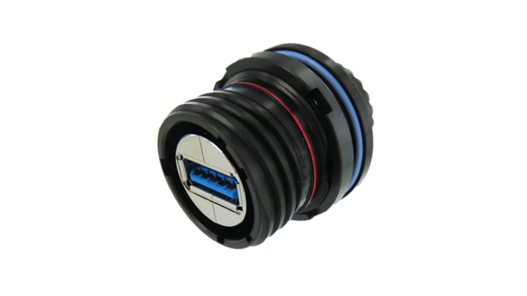 Amphenol Socapex Type-A 3.2 Gen 1 USBコネクタ, メス, ジャムナット