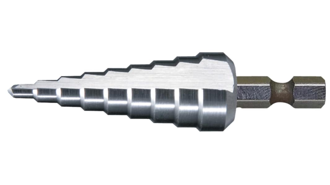 Broca escalonada Makita HSS, 4mm a 12mm, de 9 escalones
