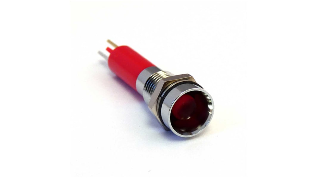 Indicatore da pannello CML Innovative Technologies Rosso  a LED, 24V cc, IP67, Ad incasso, foro da 8mm