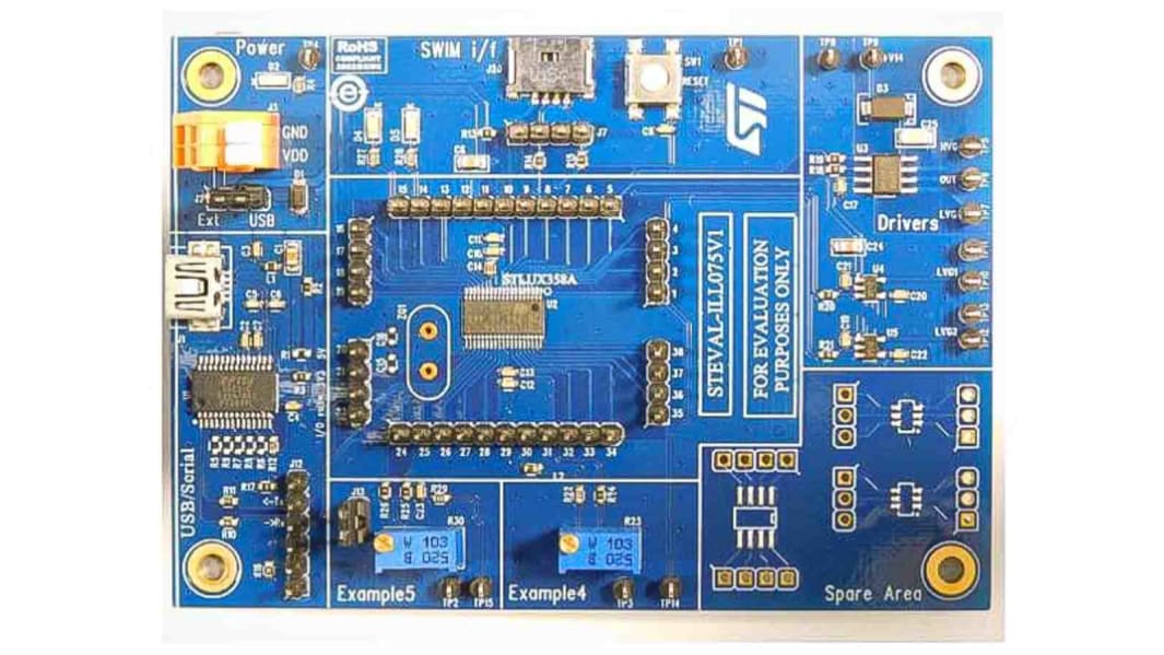 Scheda di valutazione, STMicroelectronics STEVAL-ILL075V1, LED