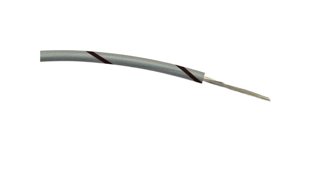 RS PRO Black/Grey 0.2mm² Hook Up Wire, 24 AWG, 7/0.2 mm, 100m, PVC Insulation