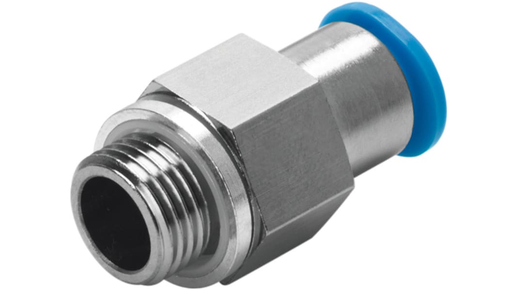 Adaptateur droit fileté Festo QSK vers Enfichable, 8 mm G 1/8 Mâle