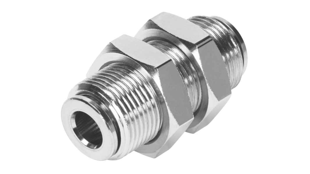 Adaptateur de traversée de cloison Festo NPQM vers Enfichable 6 mm Enfichable 6 mm
