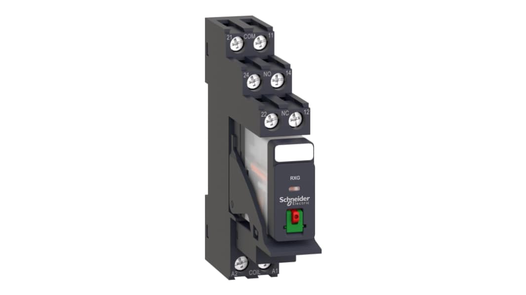 Schneider Electric Harmony Relay RXG Series Interface Relay, DIN Rail Mount, 230V ac Coil, DPDT, 5A Load