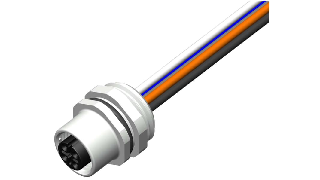 RS PRO メス 丸型コネクタ, 5極, M12, 前面取り付け