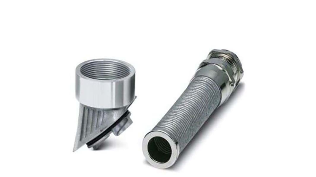 Phoenix Contact HC-B-GB-M40-ER-AL Series Silver Nickel Plated Brass Cable Gland, M40 Thread, 28mm min., 16mm max.,