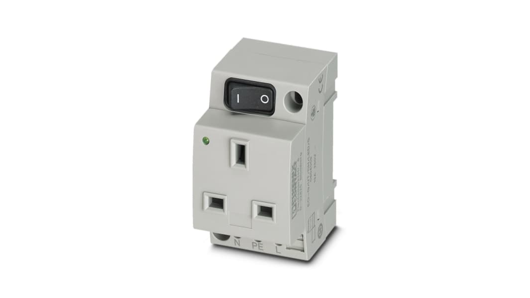 Prise secteur Femelle Phoenix Contact, 250 V, 13A, Montage sur Rail DIN