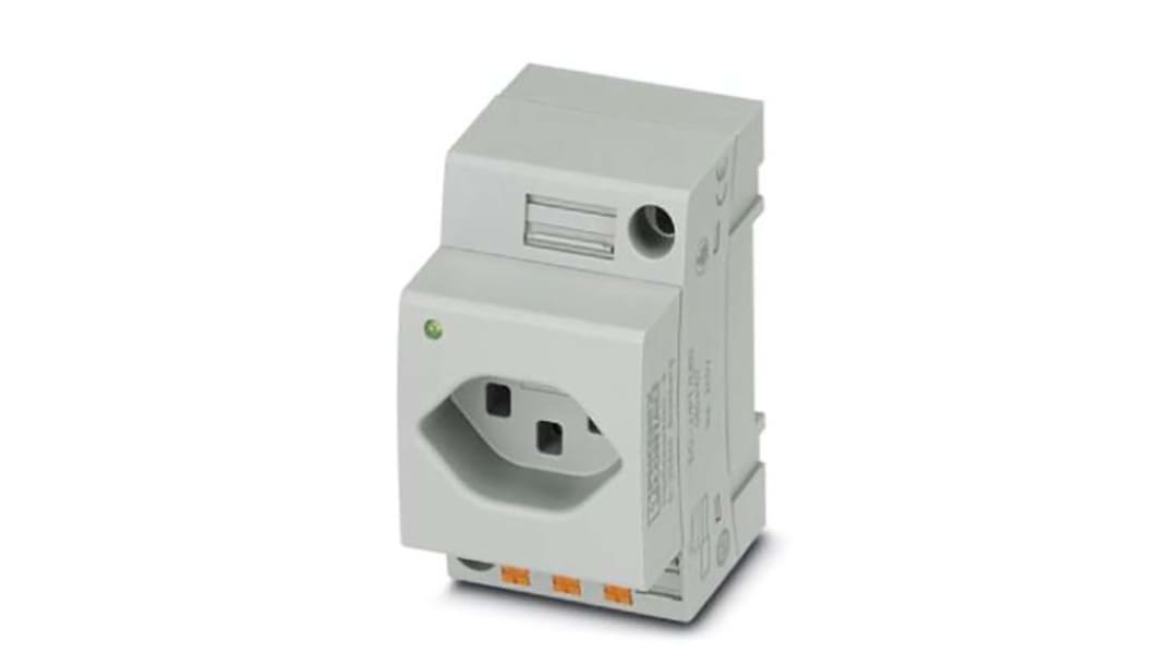 Prise secteur Femelle Phoenix Contact, 250 V, 16A, Montage sur Rail DIN