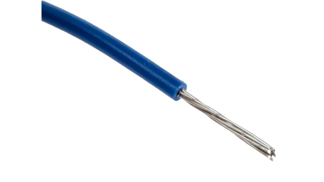 RS PRO Blue 0.33mm² Hook Up Wire, 22 AWG, 7/0.25 mm, 100m, PVC Insulation
