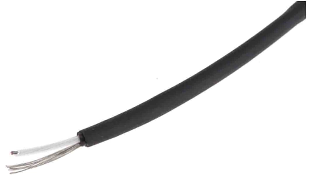 RS PRO 1 Core Microphone Cable, 0.22 mm² CSA Screened, 3.1mm od, 100m, Black