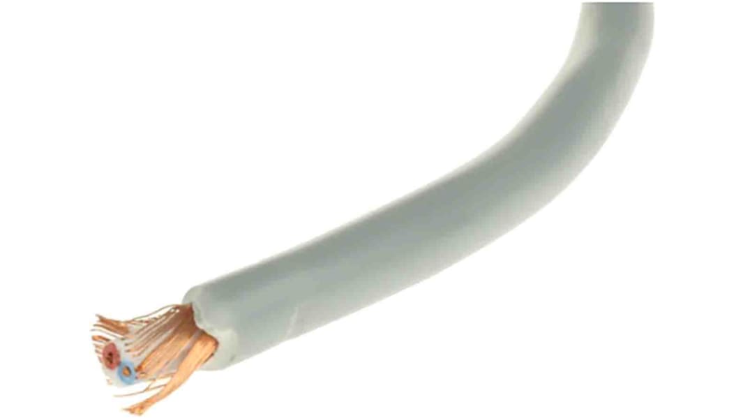 Câble audio RS PRO 1 paire , 0,22 mm² Blindé Tresse de cuivre nu, Multiconducteur, gaine Gris