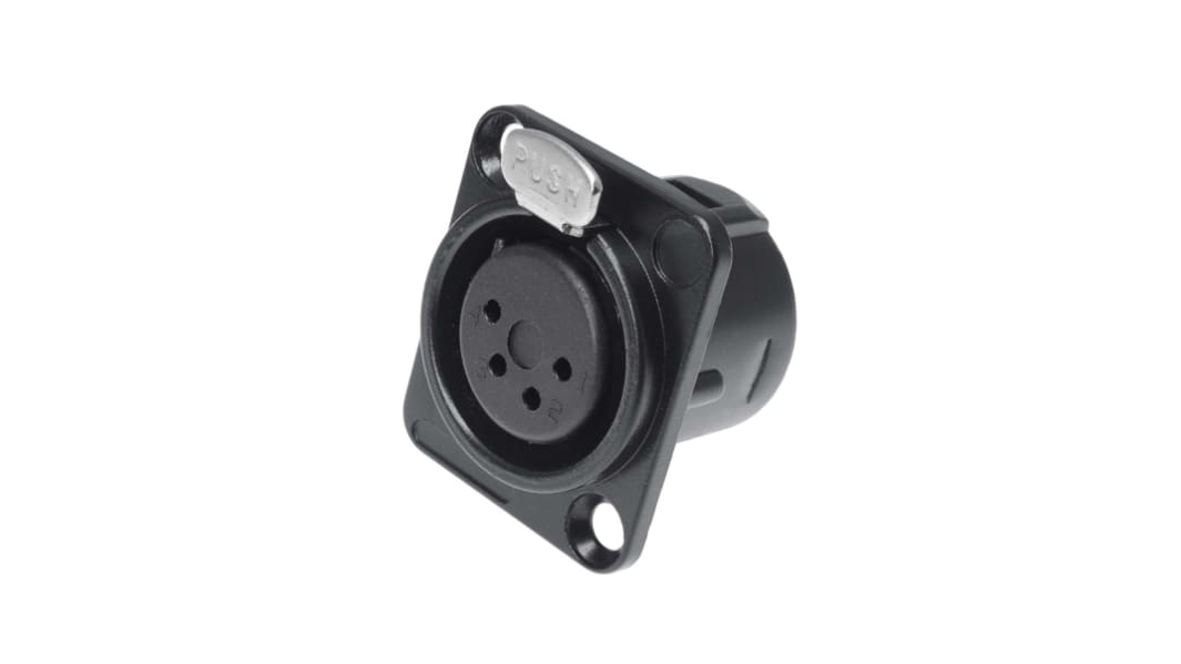 RS PRO Panel Mount XLR Connector, Female, 50 V, 4 Way, Silver Plating