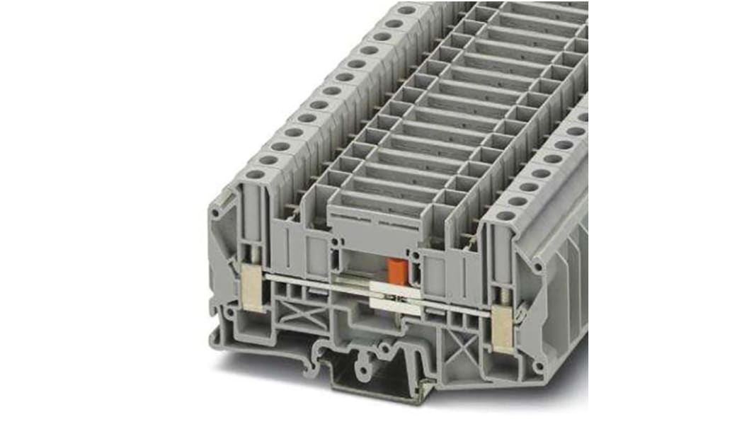 Phoenix Contact UT Series UT 6-T/SP Terminal Block Connector, 2-Way, 41A, 0.2 → 10 mm² Wire, Screw Termination