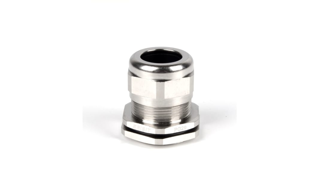 RS PRO Metallic Nickel Plated Brass Cable Gland, PG21 Thread, 9mm min., 16mm max., IP68