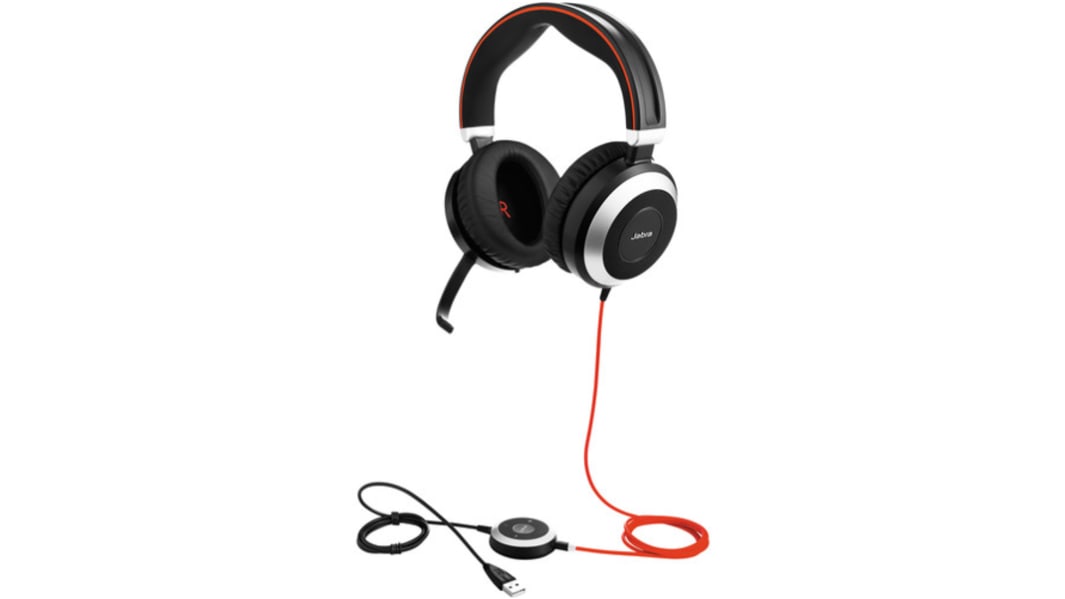 Jabra Evolve 80 UC Black Wired Bluetooth Over Ear Headset