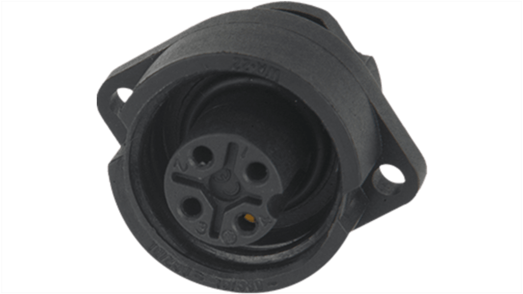 Conector circular RS PRO macho de 4 vías hembra, Montaje en Panel, IP67