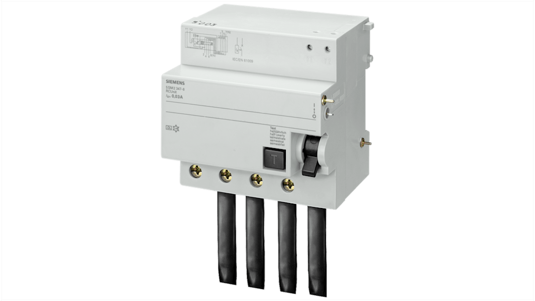 Interruptor automático 4P, 63A, Curva Tipo AC EC000003, SENTRON, Montaje en Carril DIN