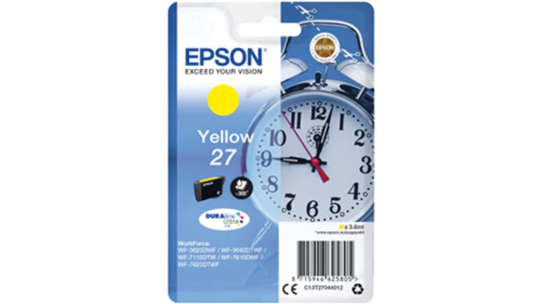 Epson C13T27044012 Druckerpatrone für Epson Patrone Gelb 1 Stk./Pack Seitenertrag 2200