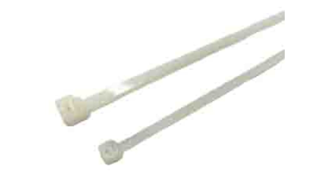 RS PRO Cable Tie, 368mm x 3.6 mm, Natural Nylon, Pk-100