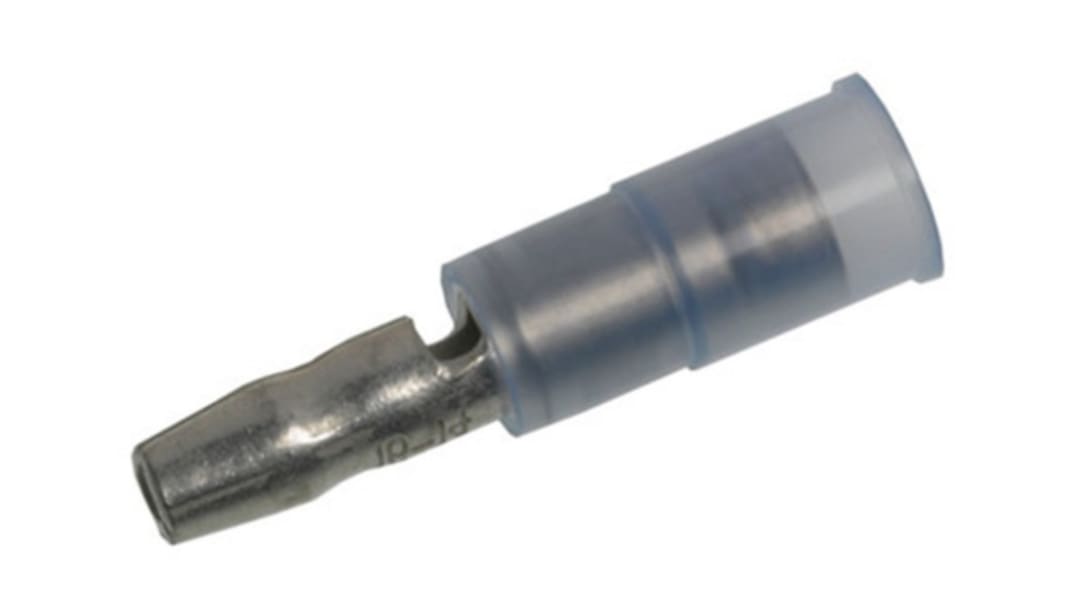 Molex, 19035 Insulated, Blue Crimp Bullet Connector, 16AWG to 14AWG, 4.32mm Bullet diameter Male