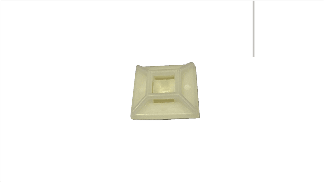 RS PRO Self Adhesive Natural Cable Tie Mount 26.1 mm x 26.1mm, 8mm Max. Cable Tie Width