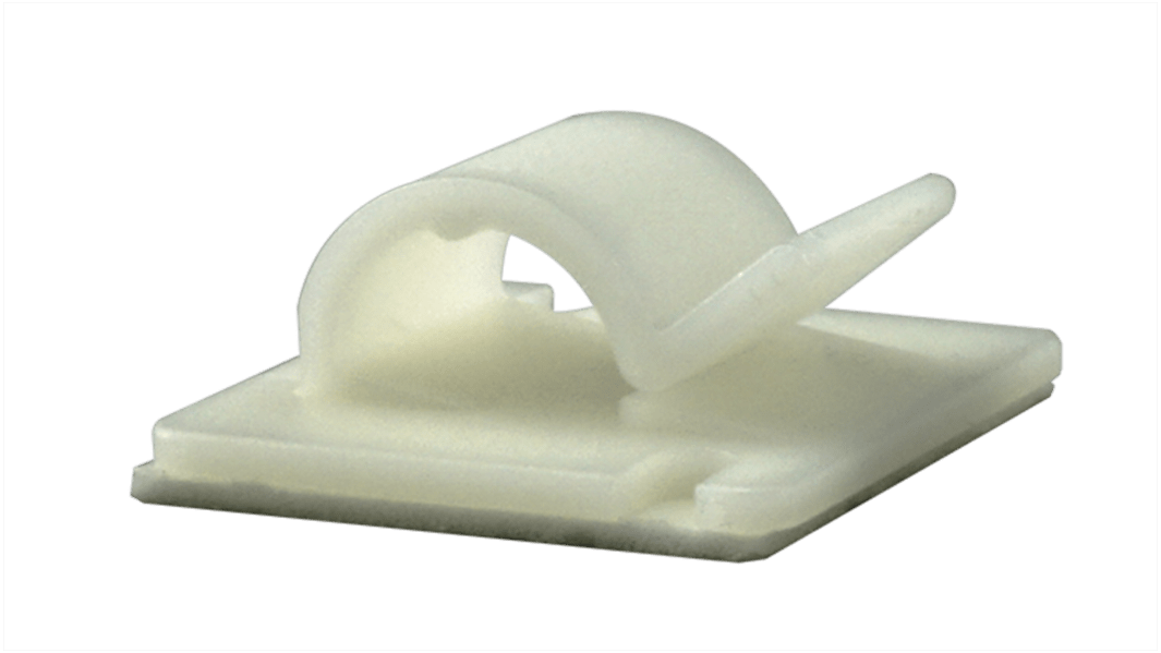 RS PRO Natural Nylon Cable Clip, 7mm Max. Bundle