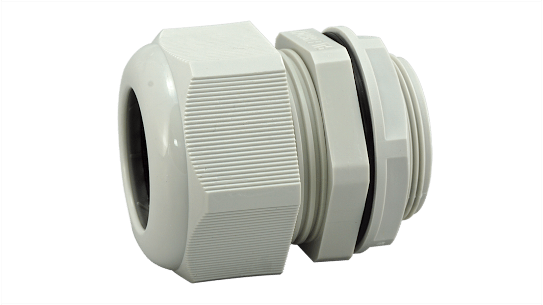 RS PRO Grey Nylon Cable Gland, M40 Thread, 22mm min., 32mm max., IP68