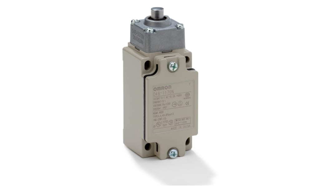 Omron Endschalter, Stößel, 2 Öffner, IP 67, Metall, 10A