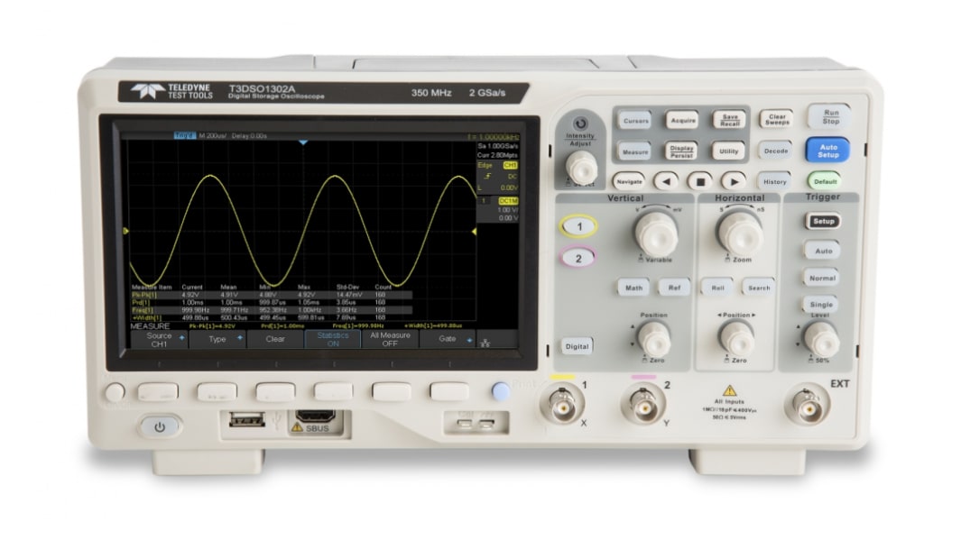 Teledyne LeCroy T3DSO1302A T3DSO1000A Series, 350MHz Bench Oscilloscope, 2 Analogue Channels